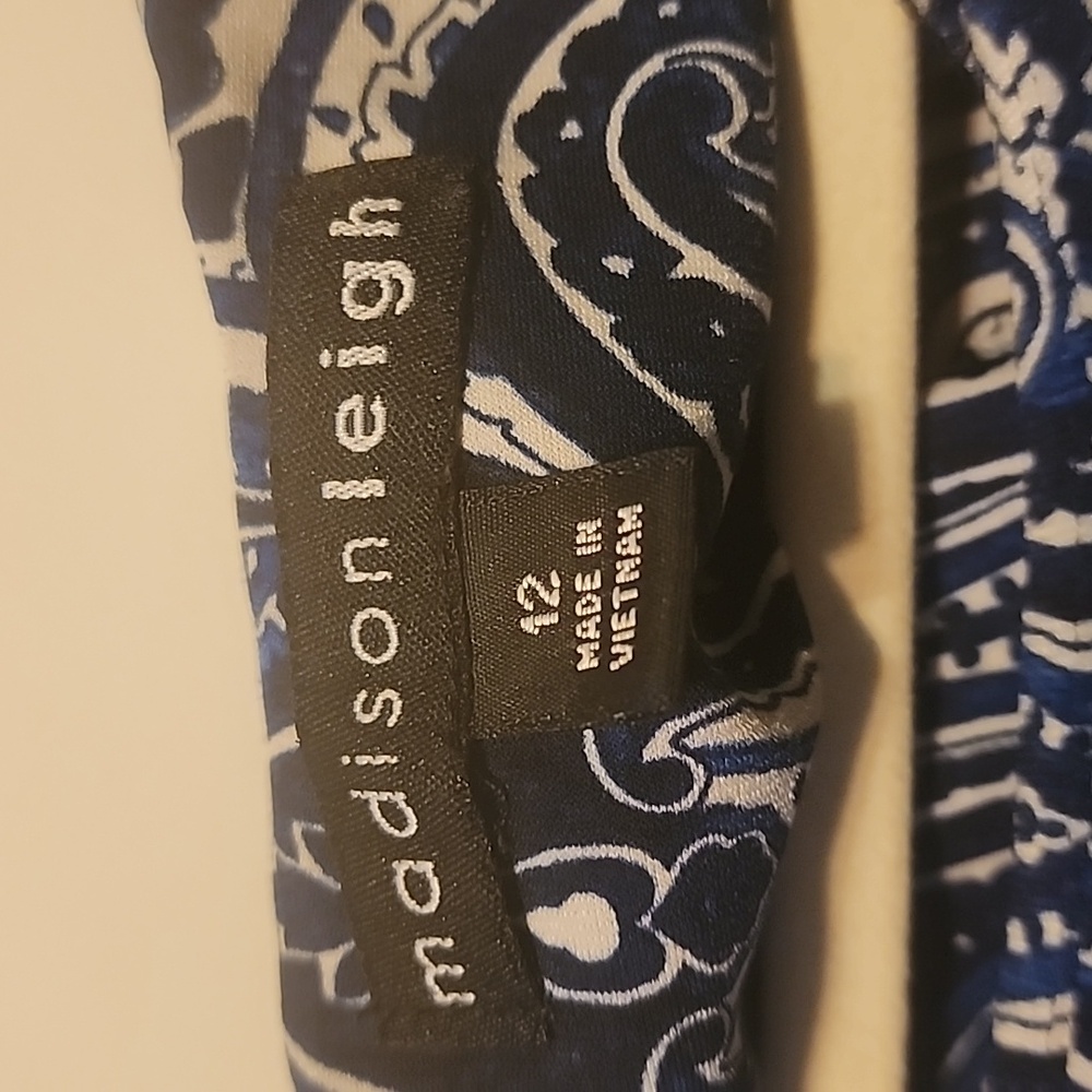 Blue white pasley print dress